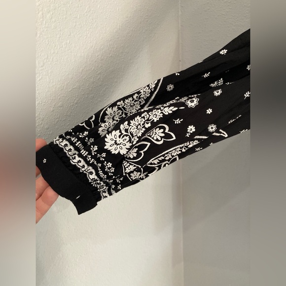 Lucky Brand Boho Floral Neutral Casual Western Long Sleeve Soft Top - Picture 2 of 6